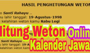 Cara Menghitung Weton Jawa