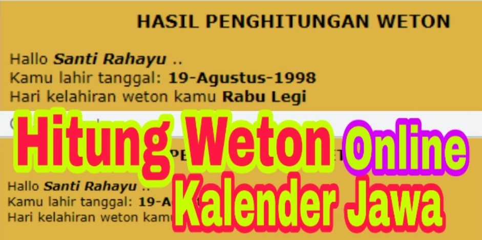 Cara Menghitung Weton Jawa